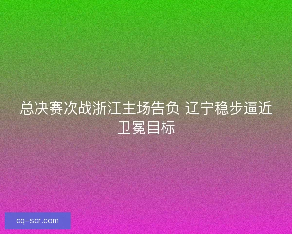 总决赛次战浙江主场告负 辽宁稳步逼近卫冕目标