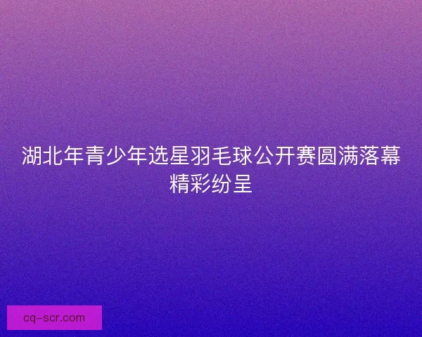 湖北年青少年选星羽毛球公开赛圆满落幕精彩纷呈